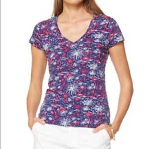 Lilly Pulitzer Sparks Fly Micheal V-Neck Tee